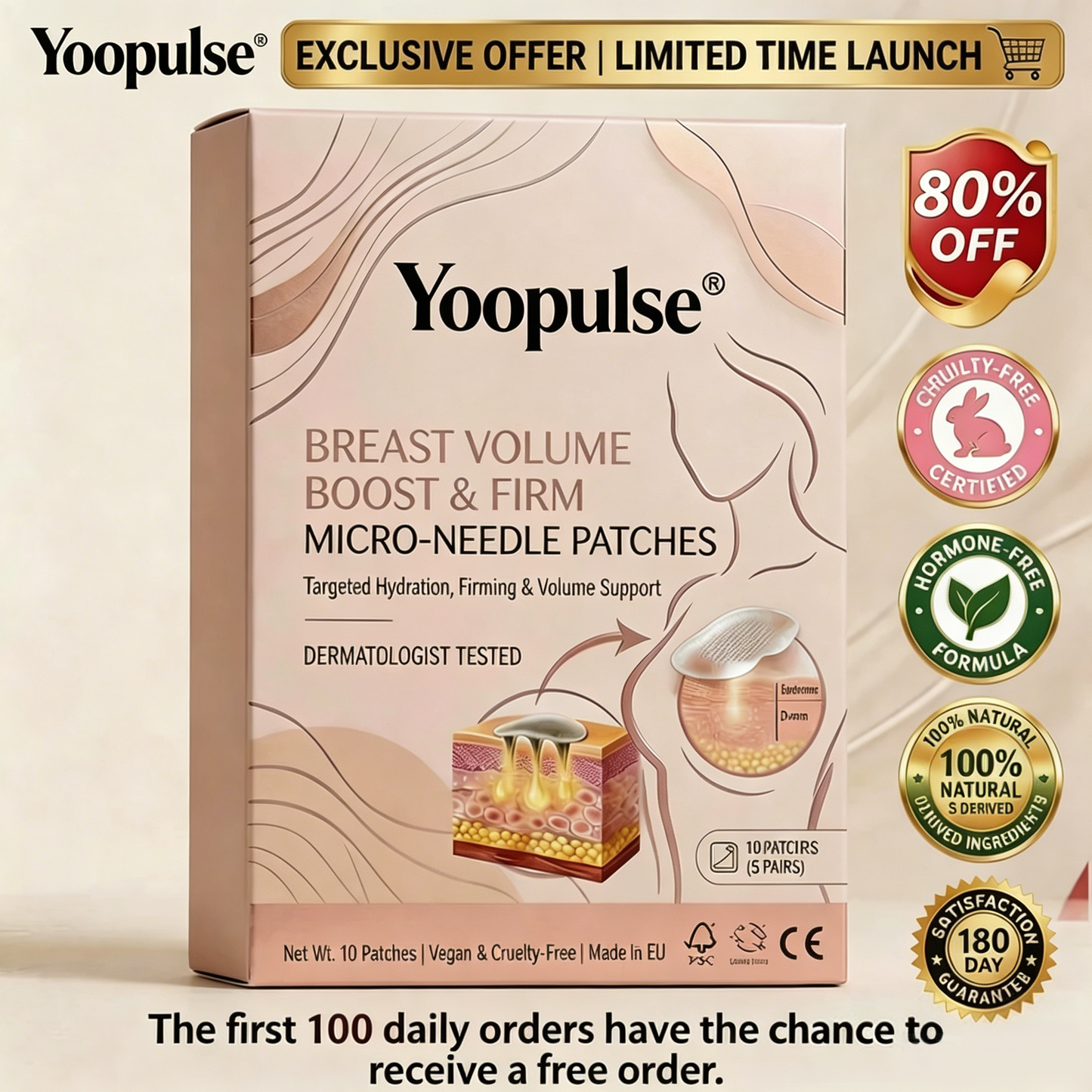 🔥Limited-time 60% sale--Yoopulse Targeted Breast Enhancement Advanced Nano-Microneedle Patches