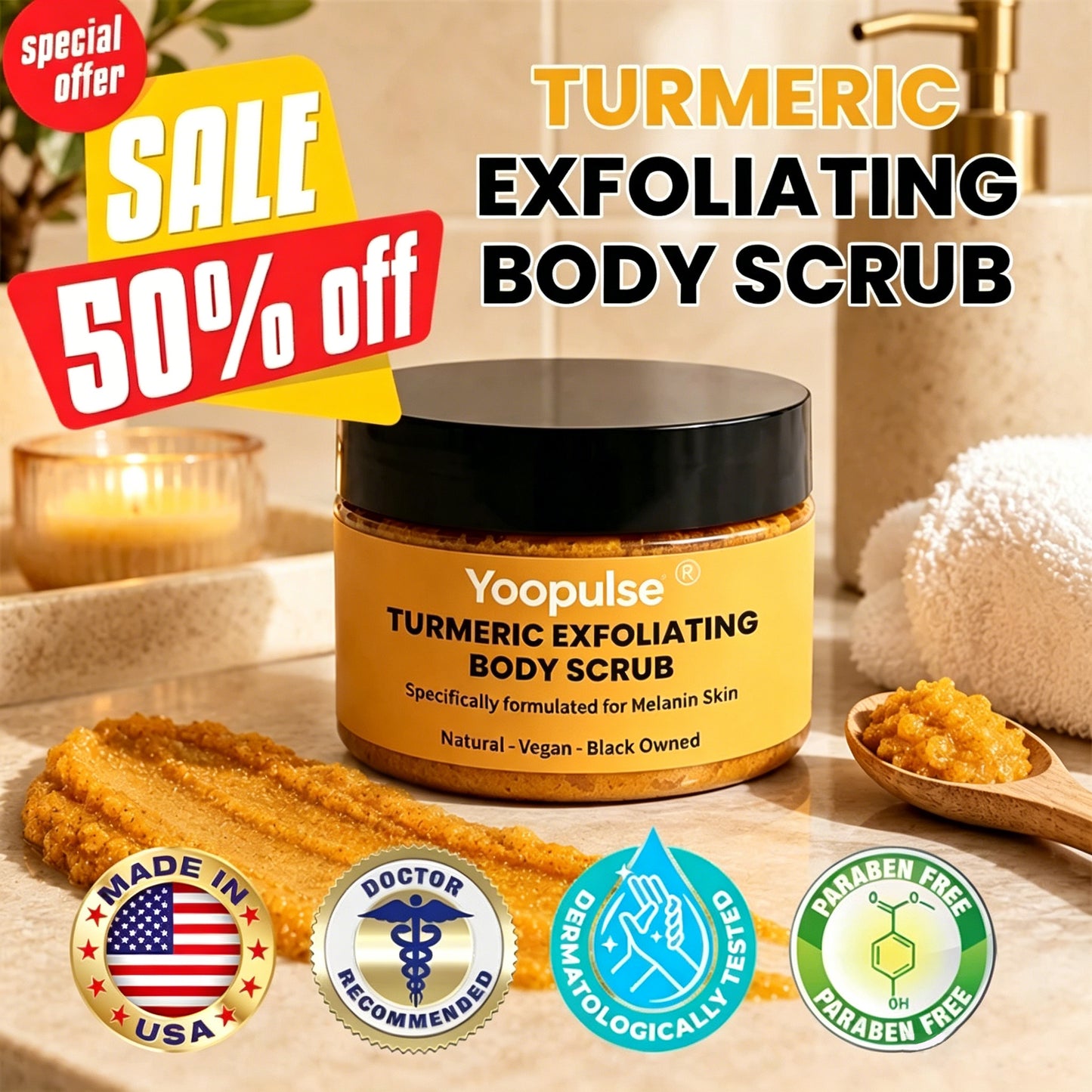 Yoopulse ® Turmeric Exfoliating Body Scrub