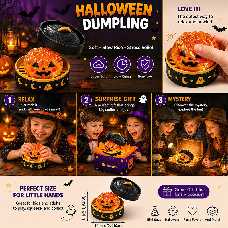 🎃 Halloween Dumpling Squeeze Squishy Toy Blind Boxes