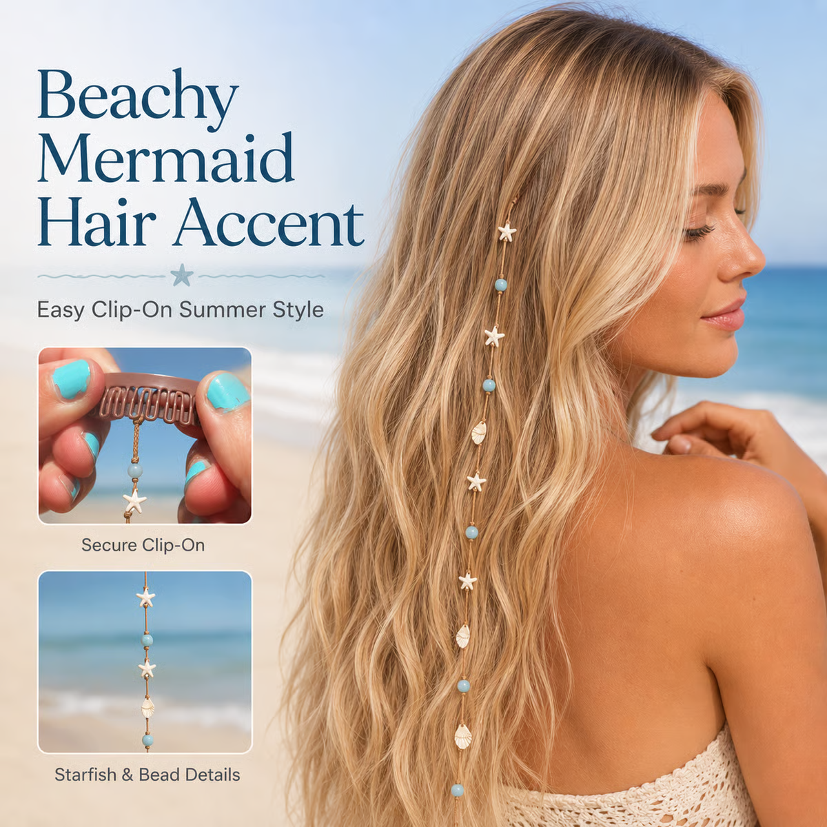 🌊⭐Beachy Mermaid Hair Accent