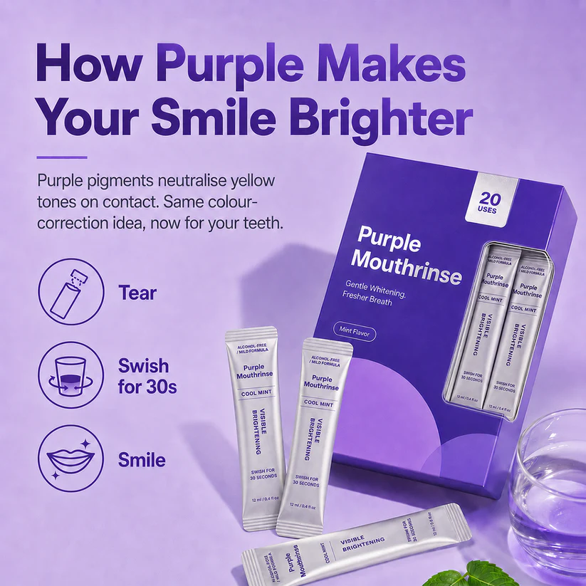💥150K+ SOLD💕-Yoopulse Purple Mouthwash - Sachets 20 Pack