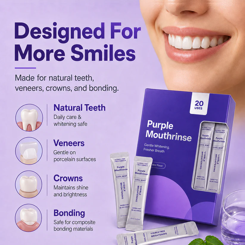 💥150K+ SOLD💕-Yoopulse Purple Mouthwash - Sachets 20 Pack