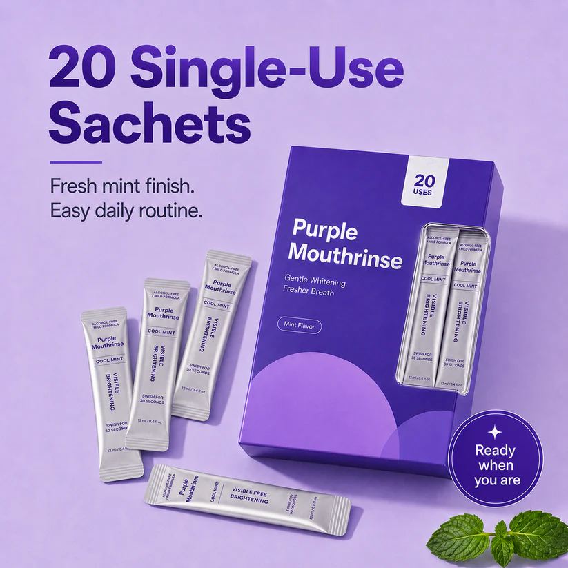 💥150K+ SOLD💕-Yoopulse Purple Mouthwash - Sachets 20 Pack