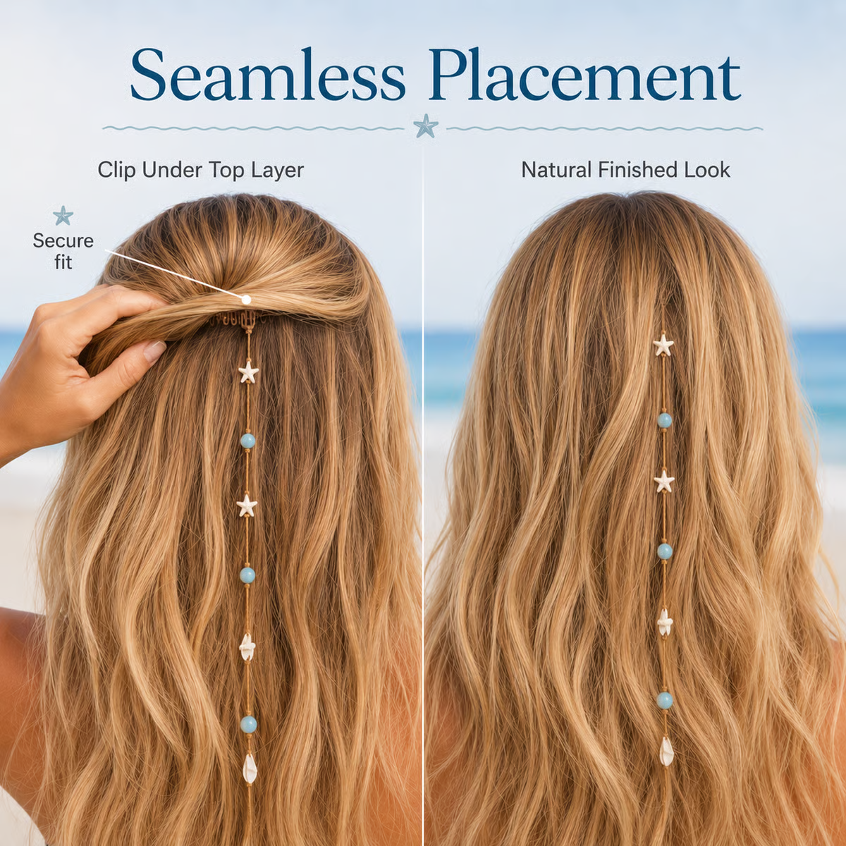 🌊⭐Beachy Mermaid Hair Accent