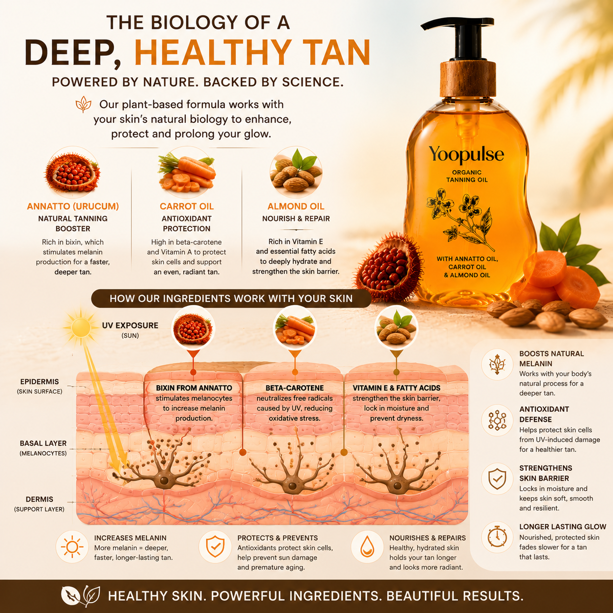 Yoopulse Organic Brazilian Tanning Oil 🌞