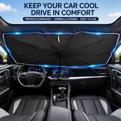 ☀️Car Sunshade – Effective Heat Insulation, UV Block & Easy Foldable Auto Windshield Protector