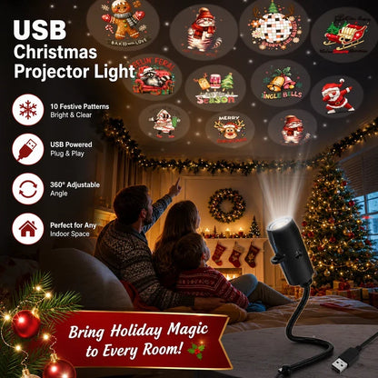 Plug‑and‑Play HD Holiday Projector, Multi‑Scene Projection Light for Christmas, Halloween & Faith‑Themed Decor